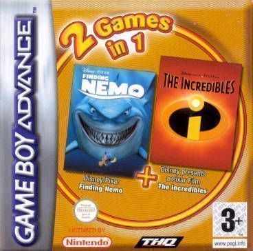2 In 1 - Finding Nemo & The Incredibles (Europe) Game Cover