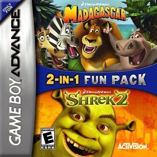 2 In 1 - Madagascar & Shrek 2 (Europe) Game Cover