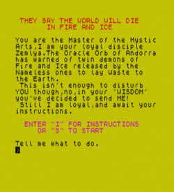 They Say The World Will Die In Fire And Ice (1984)(Electric Software)